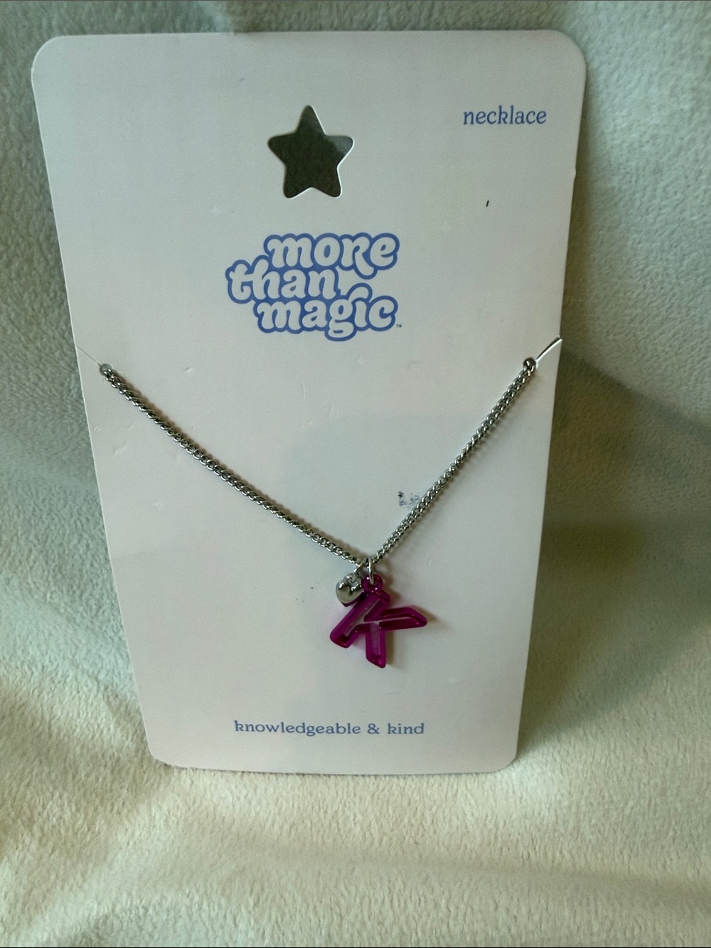 More Than Magic Pink with “K” Charm Necklace for Kids